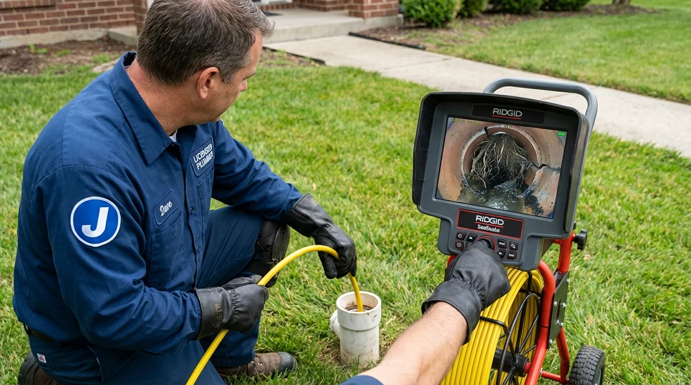 Sewer camera inspection being performed by Johns Plumbing LLC in Massapequa